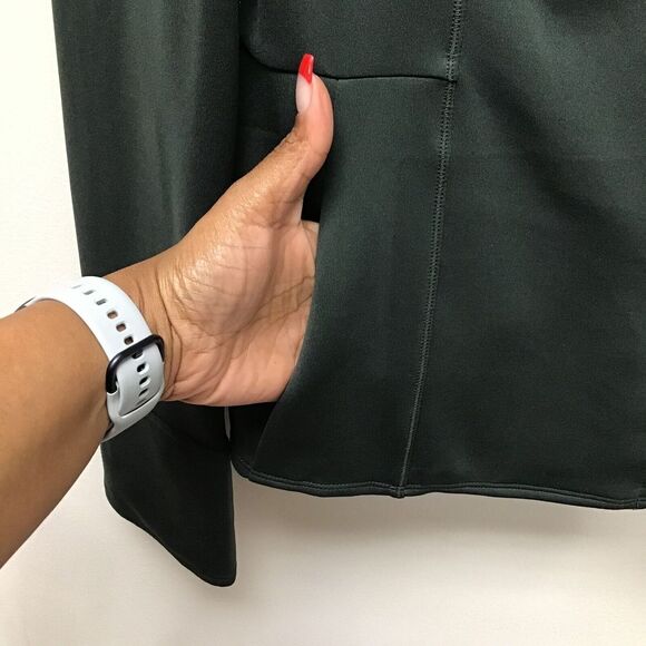 M. M. Lafleur Womens Solid Army Green Zip Up with Pockets Collared Jacket L - Picture 4 of 10